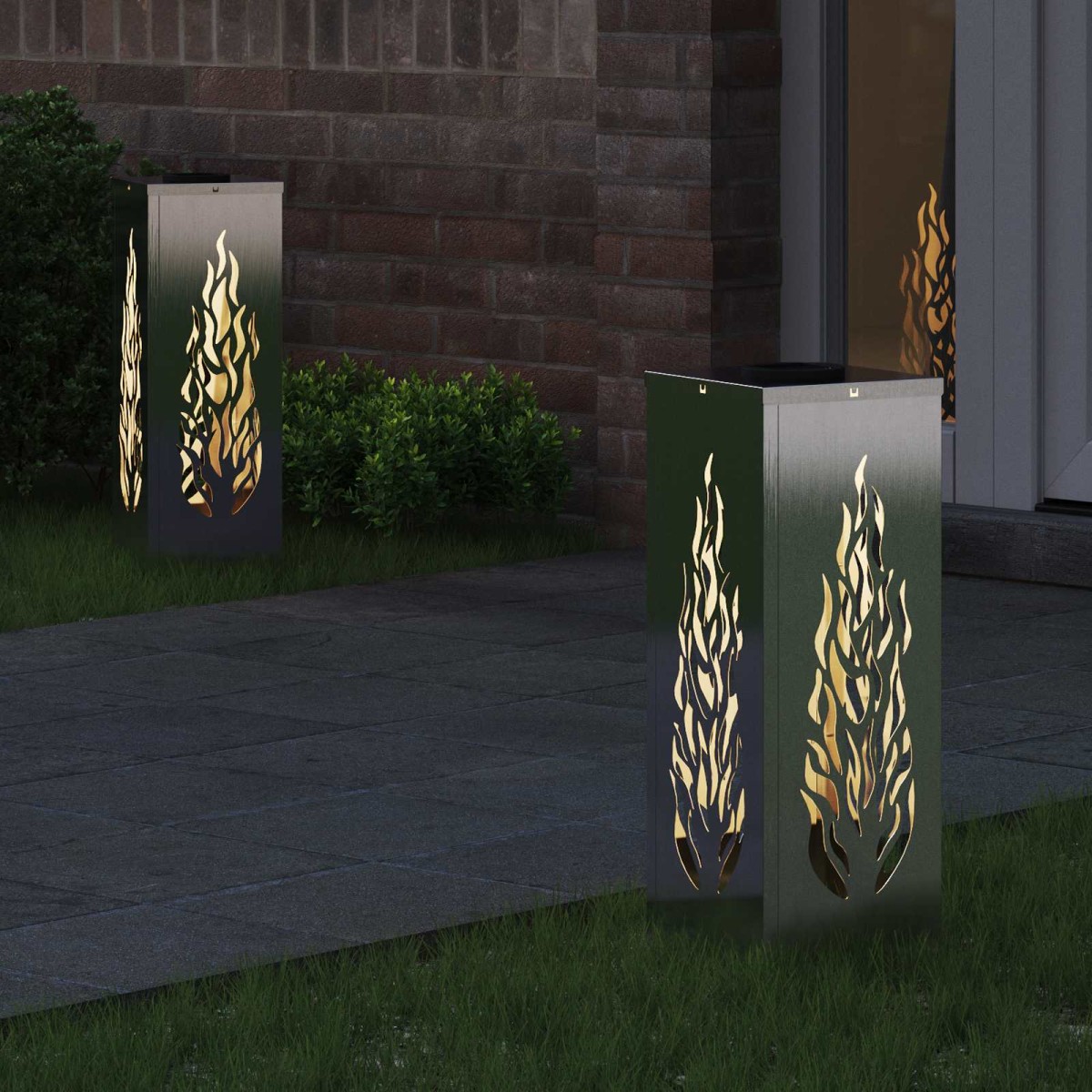 vidaXL Ηλιακό LED Φως Δρόμου 2 τμχ. Θερμό λευκό 18 x 18 x 50 εκ.