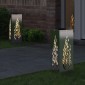 vidaXL Ηλιακό LED Φως Δρόμου 2 τμχ. Θερμό λευκό 18 x 18 x 50 εκ.