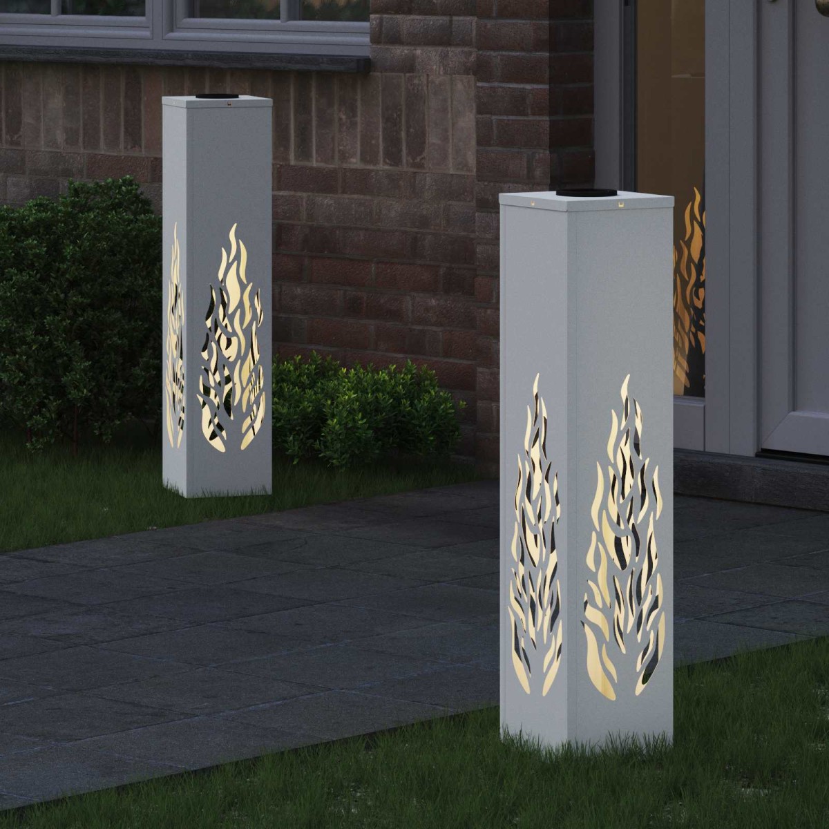 vidaXL Ηλιακό LED Φως Δρόμου 2 τμχ. Θερμό λευκό 18 x 18 x 80 εκ.