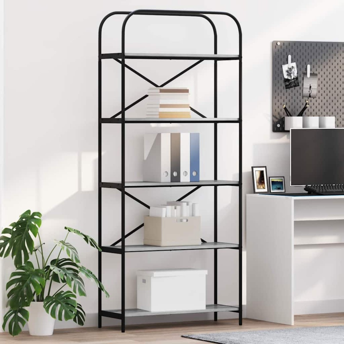 vidaXL Ράφι Βιβλίων 5 επιπέδων 80 x 30 x 183 εκ Επεξεργασμένο ξύλο