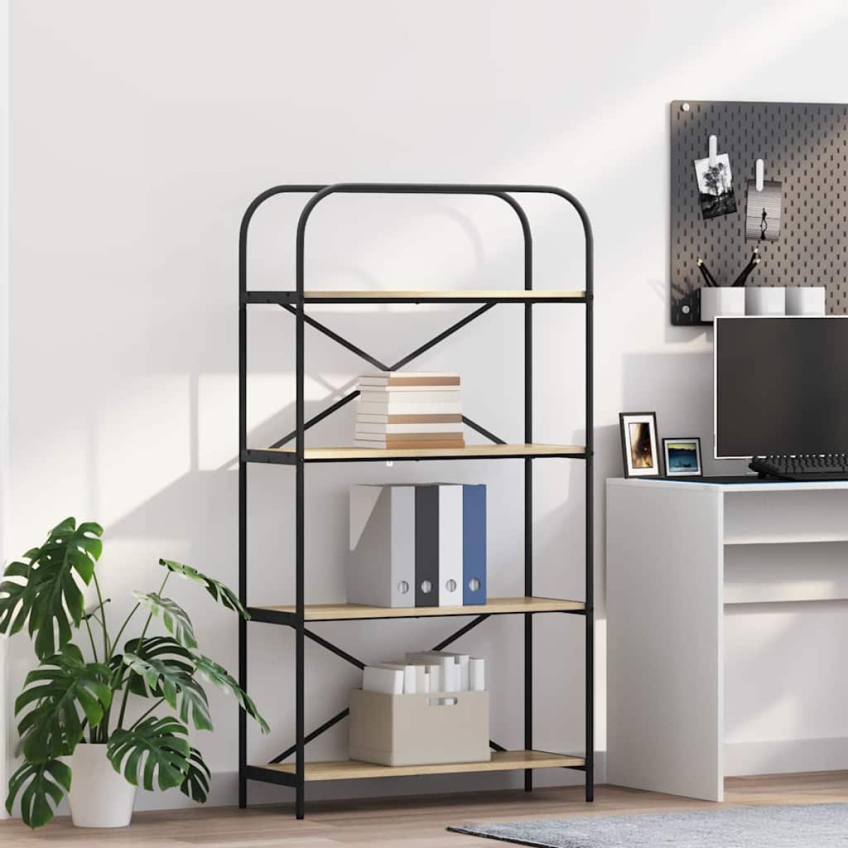 vidaXL Ράφι Βιβλίων 4 επιπέδων 80 x 30 x 146 εκ Επεξεργασμένο ξύλο