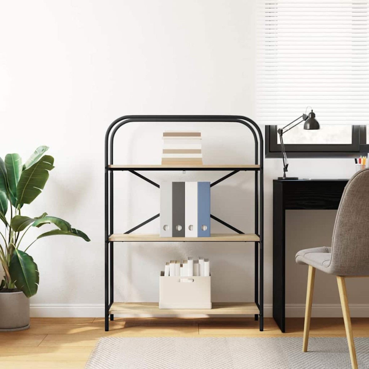 vidaXL Ράφι Βιβλίων 3 επιπέδων 80 x 30 x 109 εκ Επεξεργασμένο ξύλο