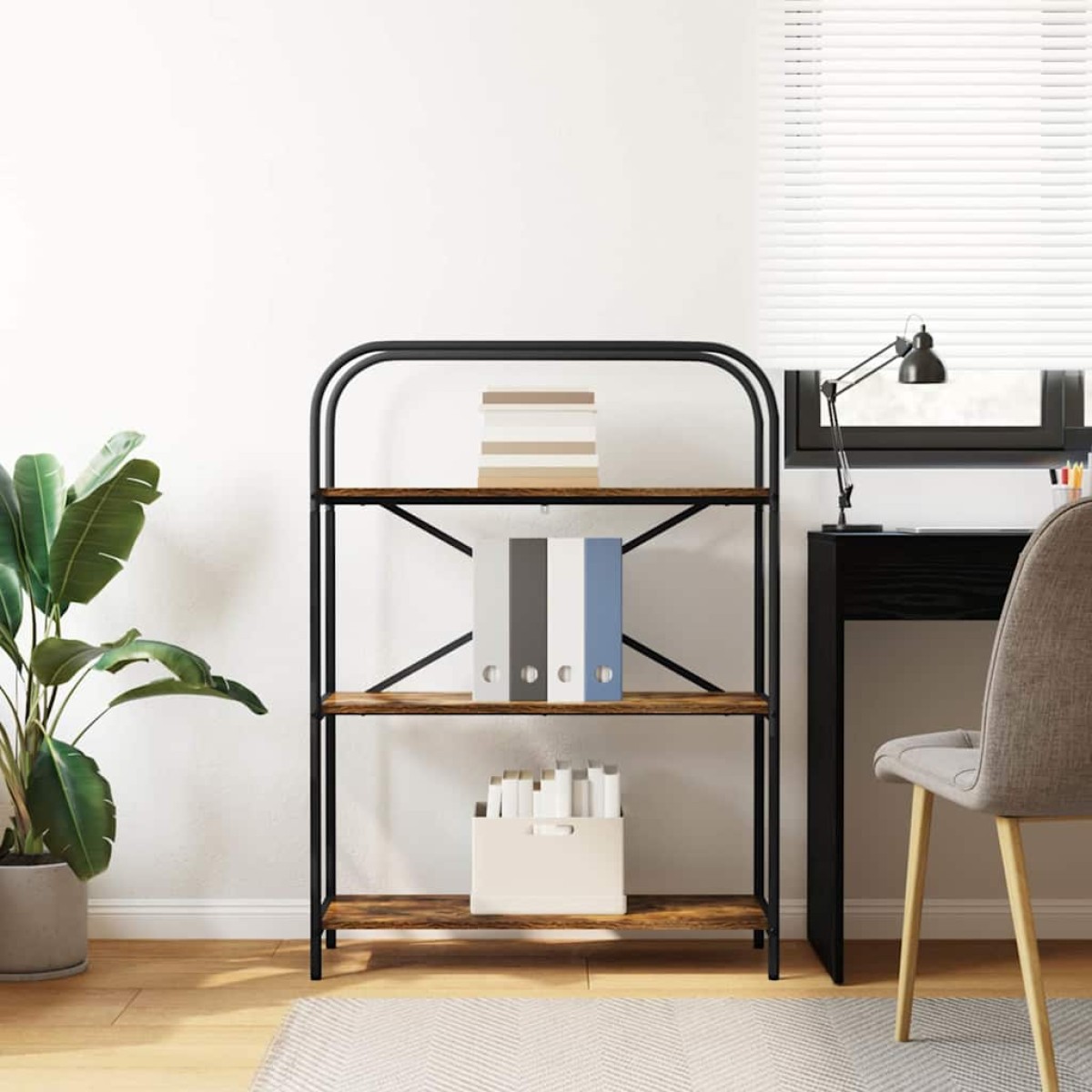 vidaXL Ράφι Βιβλίων 3 επιπέδων 80 x 30 x 109 εκ Επεξεργασμένο ξύλο