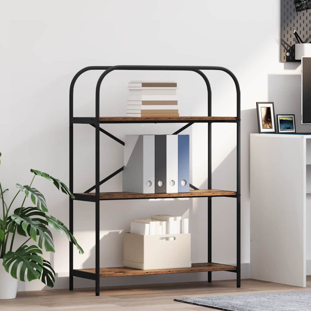 vidaXL Ράφι Βιβλίων 3 επιπέδων 80 x 30 x 109 εκ Επεξεργασμένο ξύλο