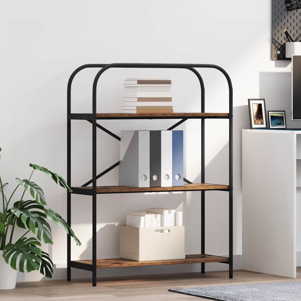 vidaXL Ράφι Βιβλίων 3 επιπέδων 80 x 30 x 109 εκ Επεξεργασμένο ξύλο
