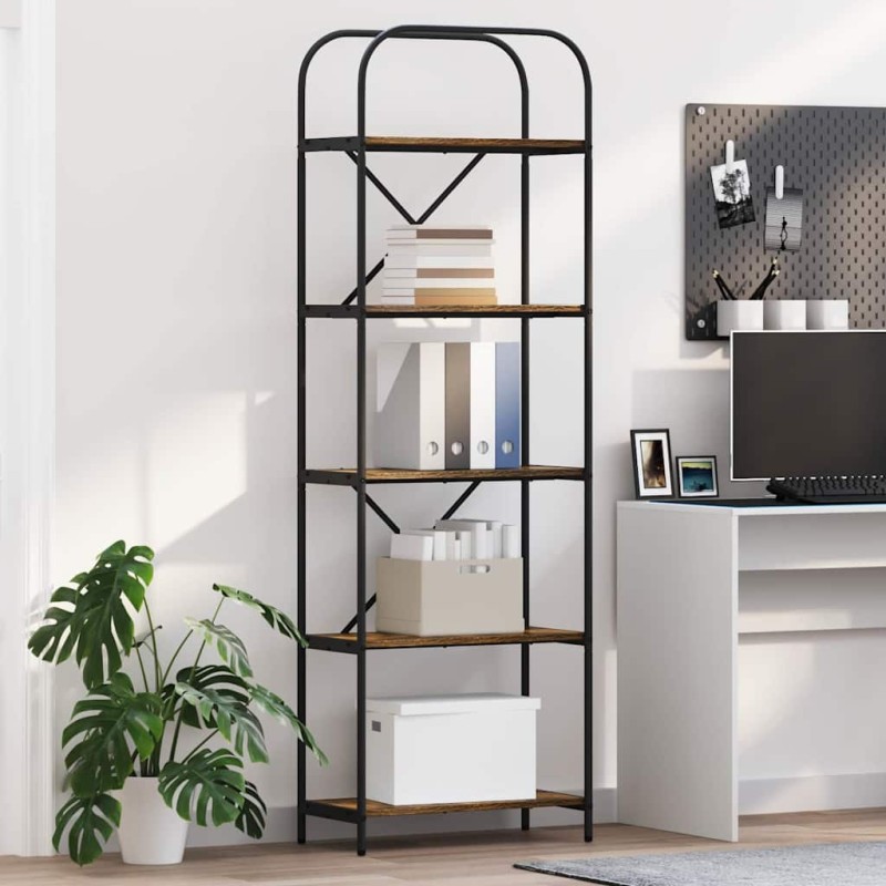 vidaXL Ράφι Βιβλίων 5 επιπέδων 60 x 30 x 183 εκ Επεξεργασμένο ξύλο