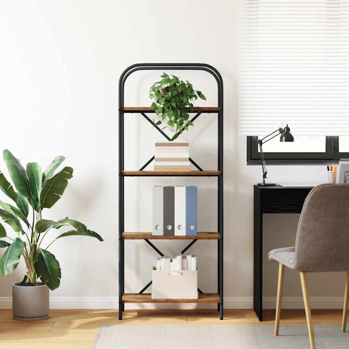 vidaXL Ράφι Βιβλίων 4 επιπέδων 60 x 30 x 146 εκ Επεξεργασμένο ξύλο