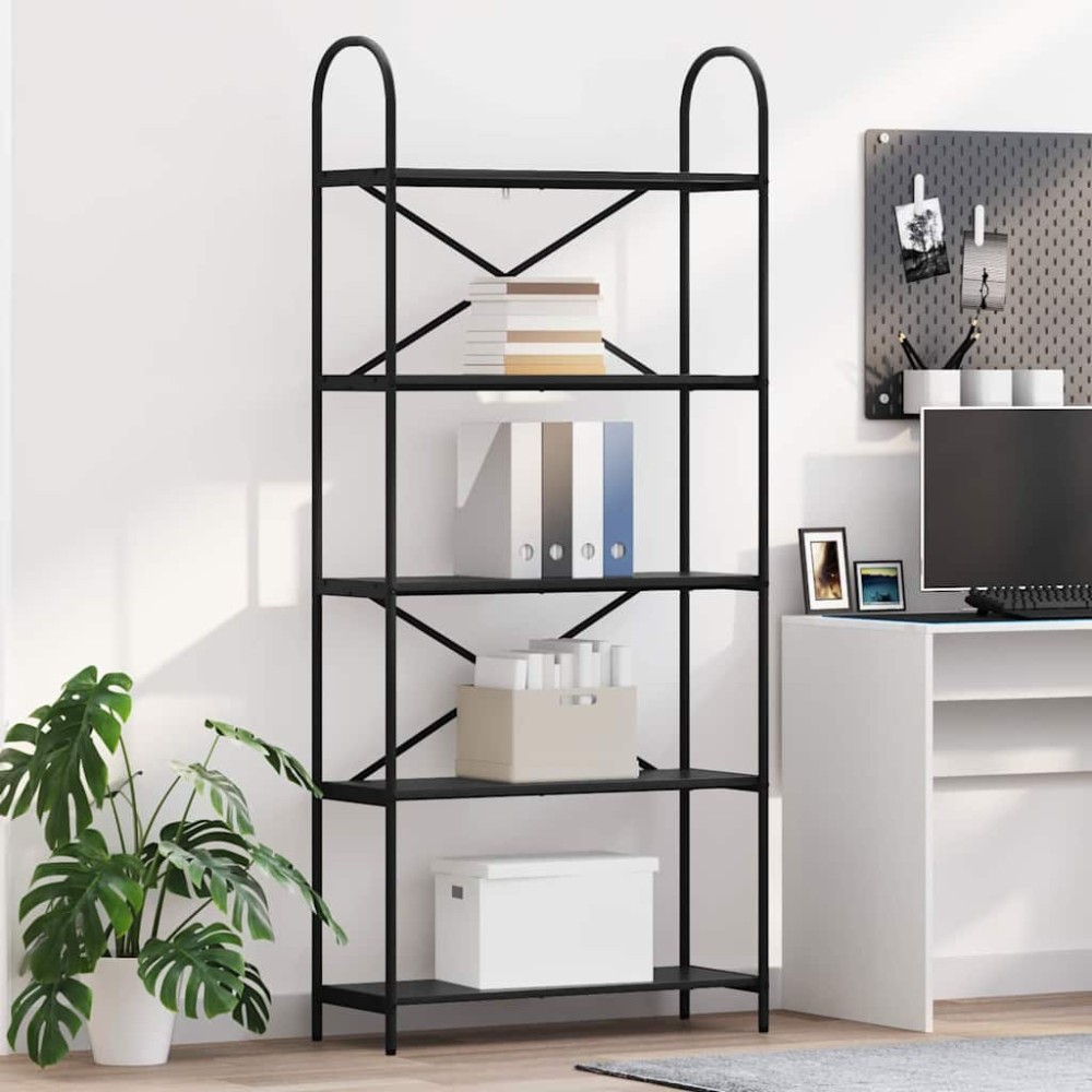 vidaXL Ράφι Βιβλίων 5 επιπέδων 80 x 30 x 183 εκ Επεξεργασμένο ξύλο