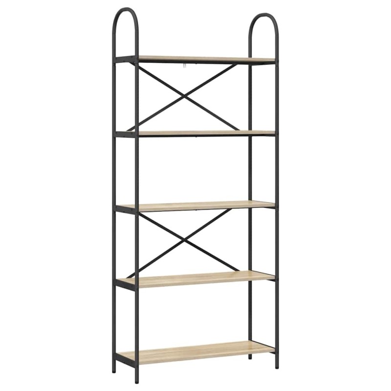 vidaXL Ράφι Βιβλίων 5 επιπέδων 80 x 30 x 183 εκ Επεξεργασμένο ξύλο