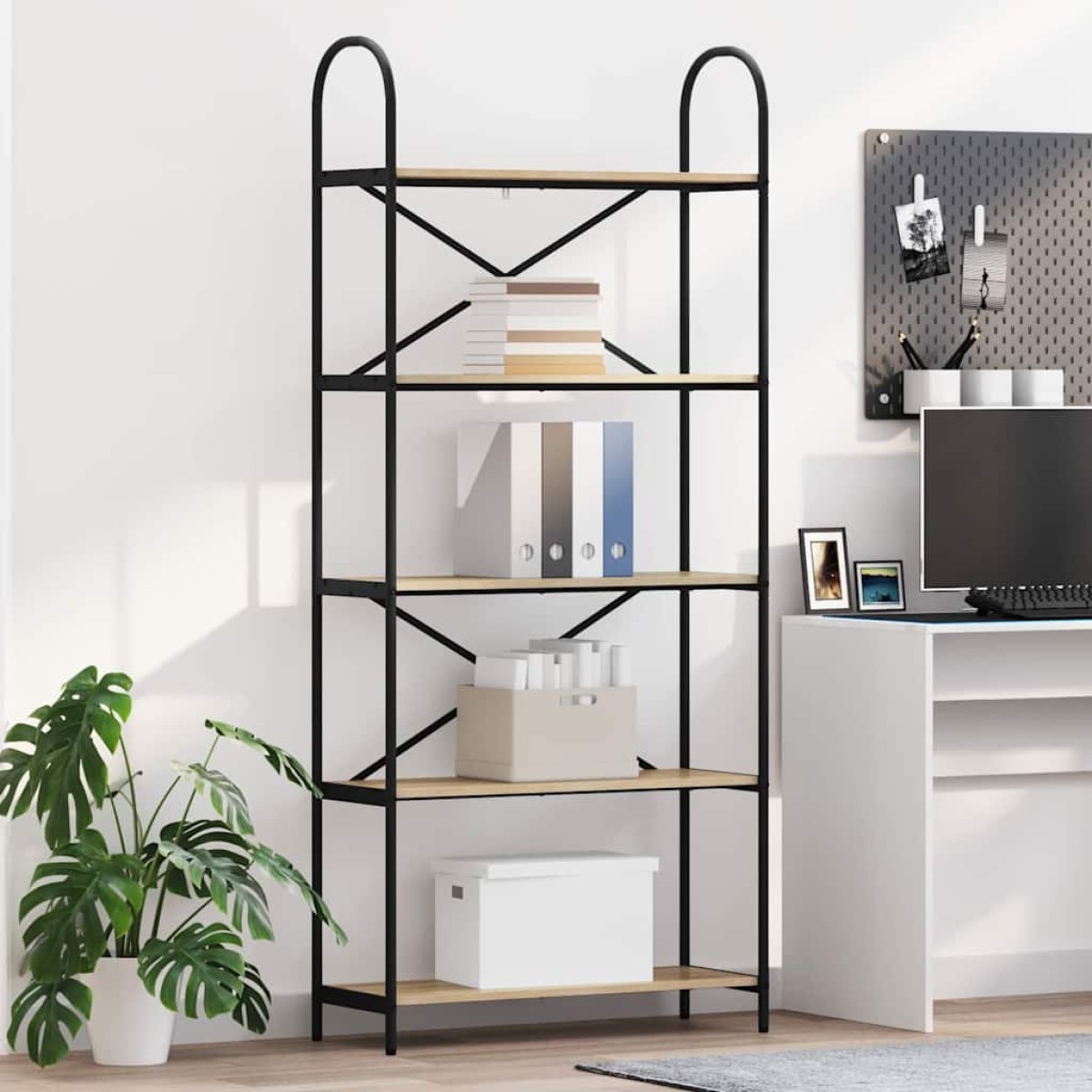 vidaXL Ράφι Βιβλίων 5 επιπέδων 80 x 30 x 183 εκ Επεξεργασμένο ξύλο