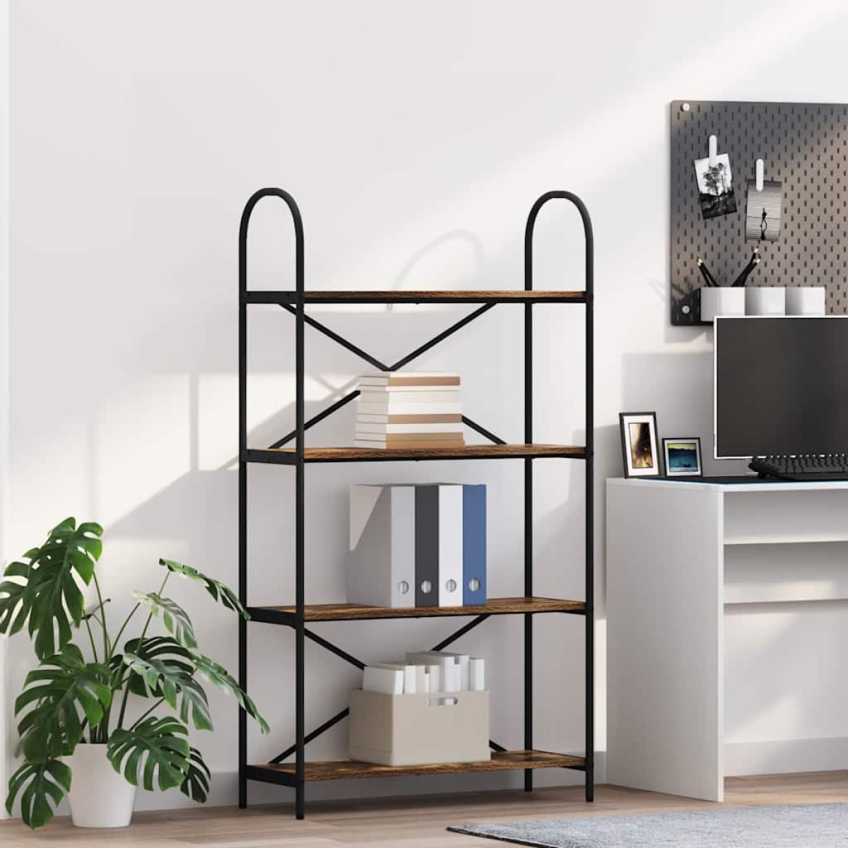 vidaXL Ράφι Βιβλίων 4 επιπέδων 80 x 30 x 146 εκ Επεξεργασμένο ξύλο