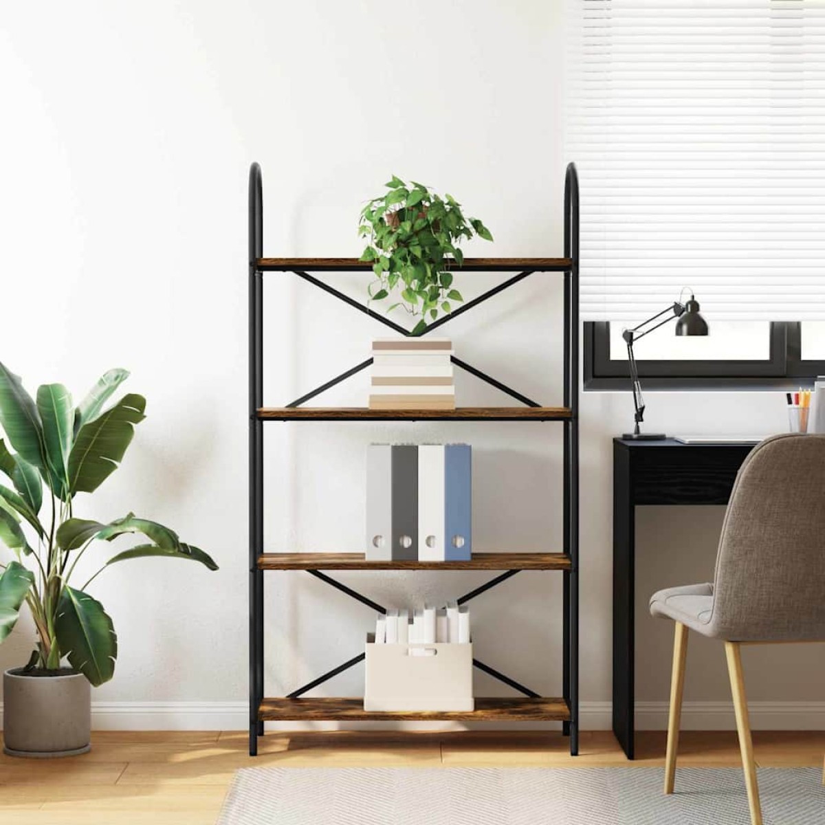 vidaXL Ράφι Βιβλίων 4 επιπέδων 80 x 30 x 146 εκ Επεξεργασμένο ξύλο
