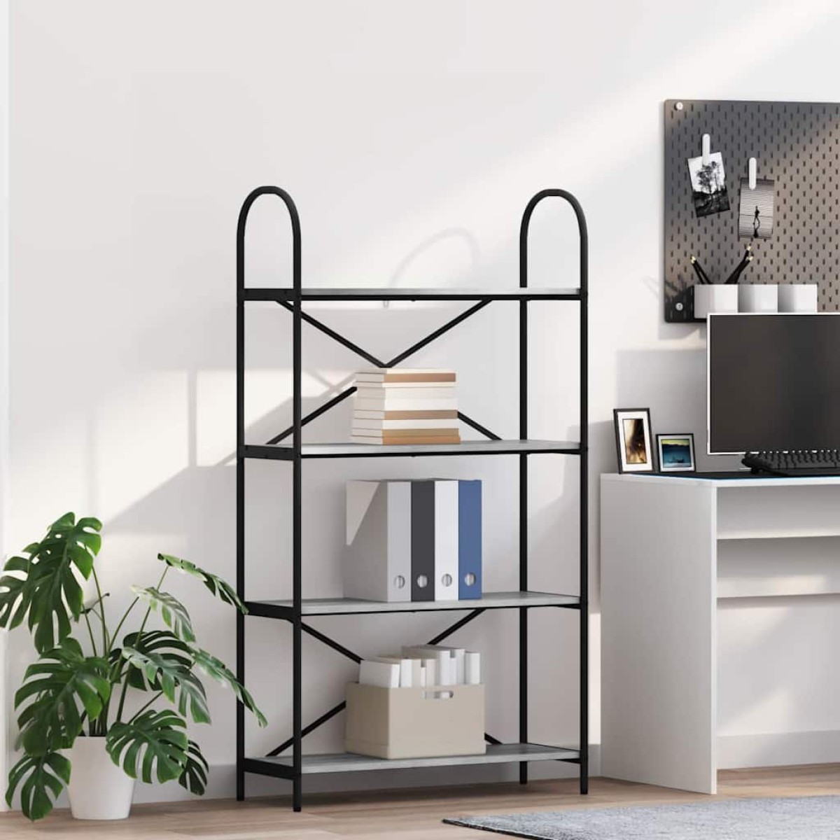 vidaXL Ράφι Βιβλίων 4 επιπέδων 80 x 30 x 146 εκ Επεξεργασμένο ξύλο