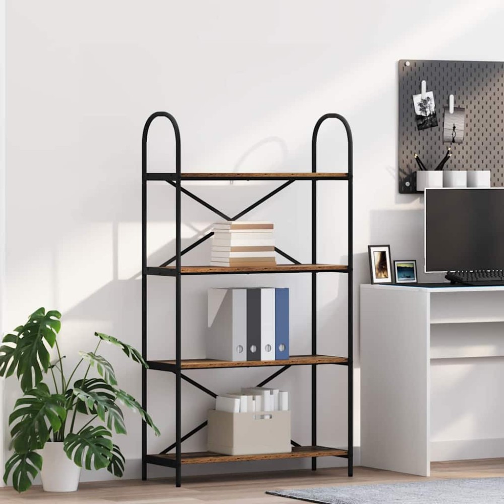 vidaXL Ράφι Βιβλίων 4 επιπέδων 80 x 30 x 146 εκ Επεξεργασμένο ξύλο