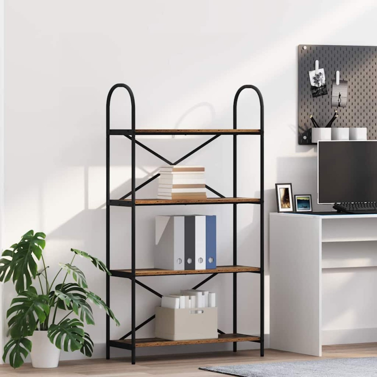 vidaXL Ράφι Βιβλίων 4 επιπέδων 80 x 30 x 146 εκ Επεξεργασμένο ξύλο