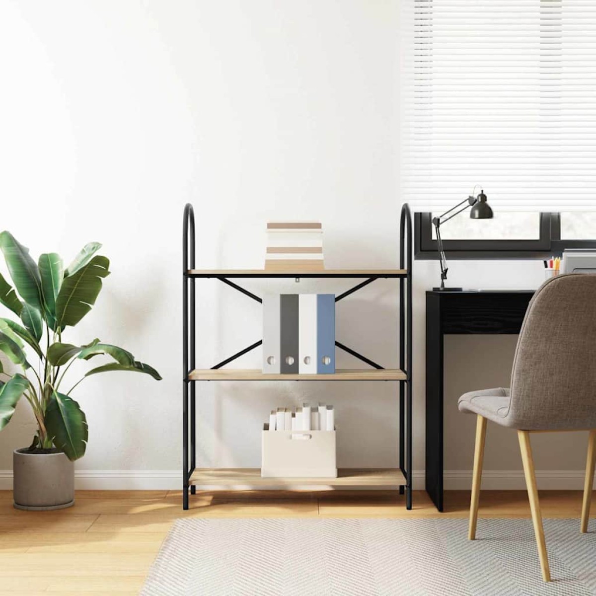 vidaXL Ράφι Βιβλίων 3 επιπέδων 80 x 30 x 109 εκ Επεξεργασμένο ξύλο