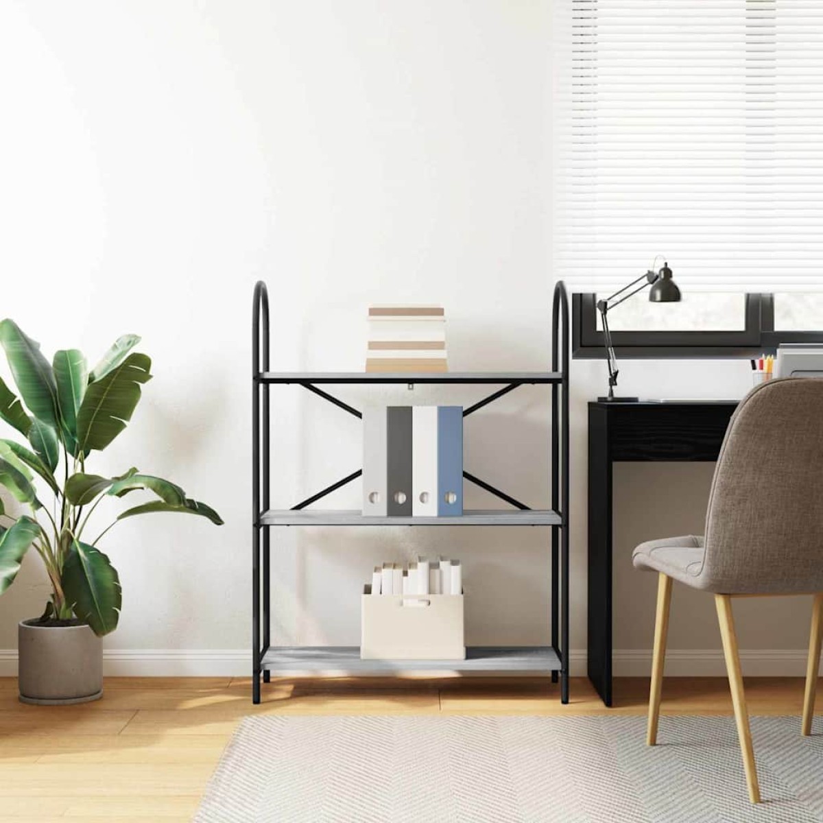 vidaXL Ράφι Βιβλίων 3 επιπέδων 80 x 30 x 109 εκ Επεξεργασμένο ξύλο
