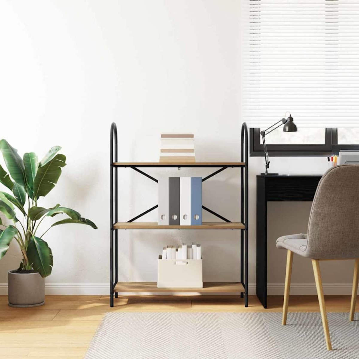 vidaXL Ράφι Βιβλίων 3 επιπέδων 80 x 30 x 109 εκ Επεξεργασμένο ξύλο