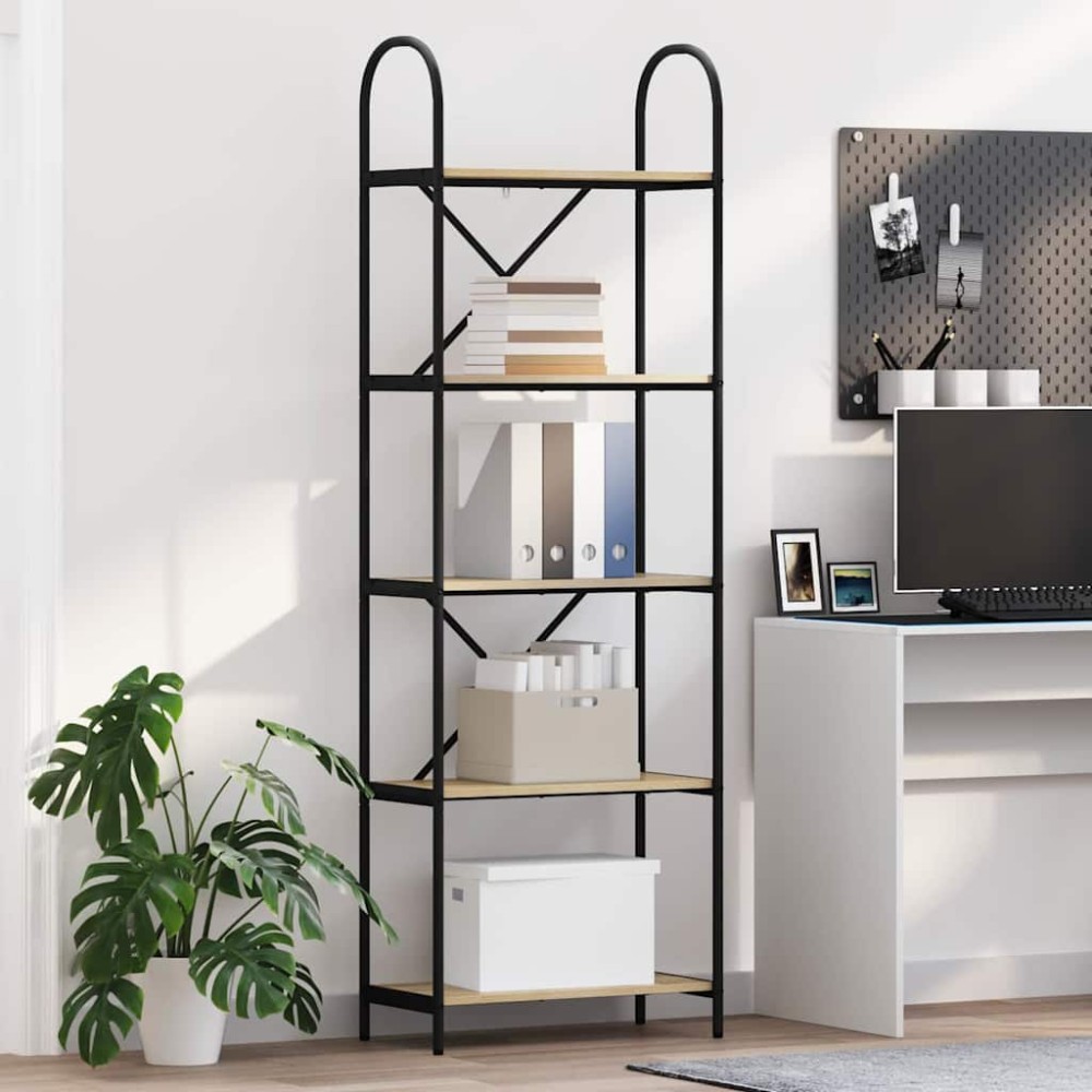 vidaXL Ράφι Βιβλίων 5 επιπέδων 60 x 30 x 183 εκ Επεξεργασμένο ξύλο