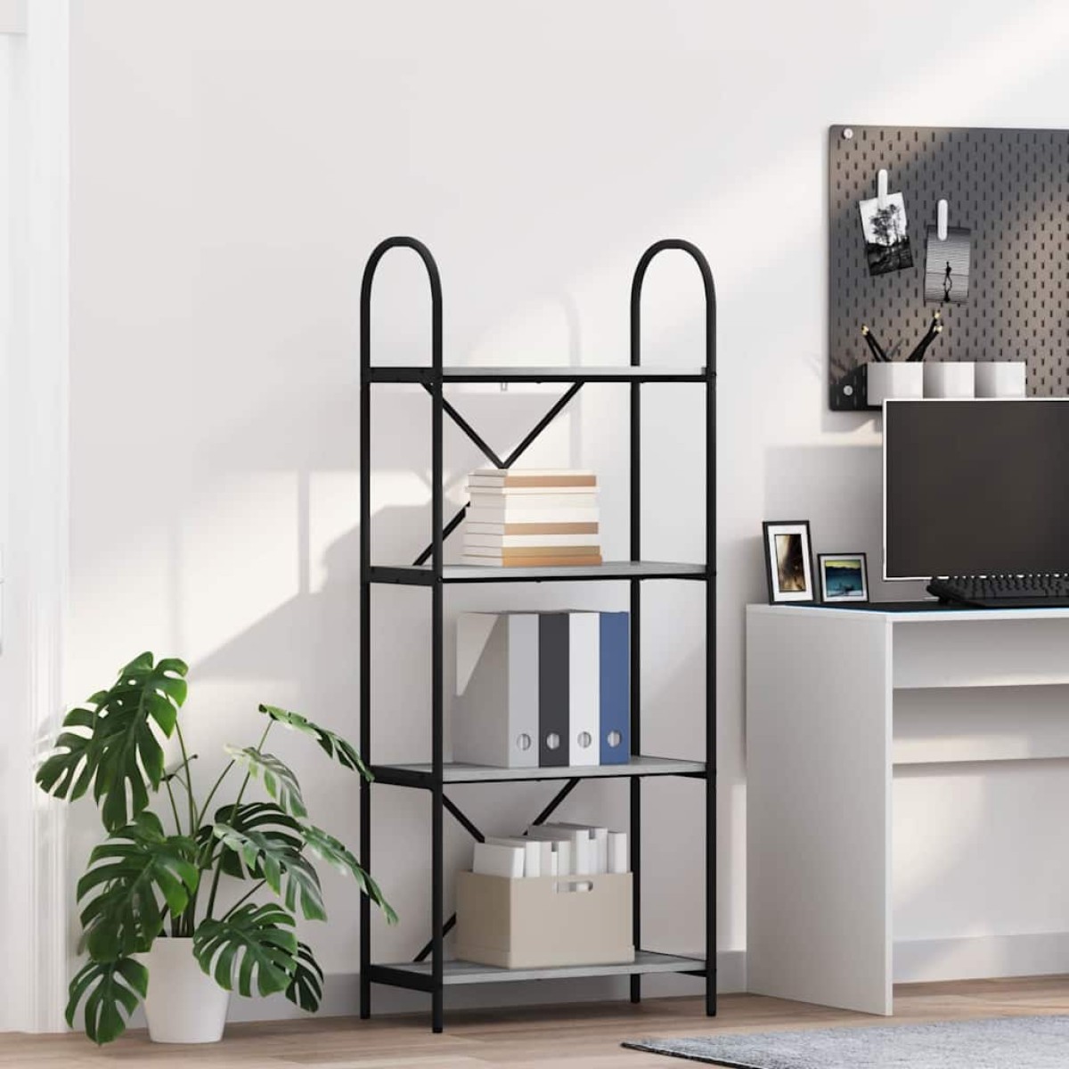 vidaXL Ράφι Βιβλίων 4 επιπέδων 60 x 30 x 146 εκ Επεξεργασμένο ξύλο