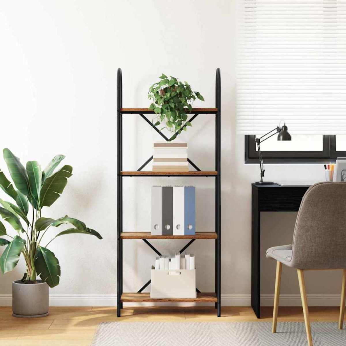 vidaXL Ράφι Βιβλίων 4 επιπέδων 60 x 30 x 146 εκ Επεξεργασμένο ξύλο