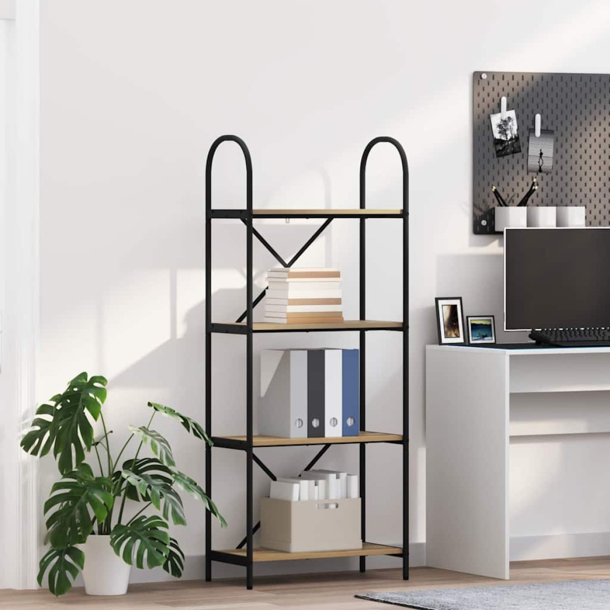 vidaXL Ράφι Βιβλίων 4 επιπέδων 60 x 30 x 146 εκ Επεξεργασμένο ξύλο