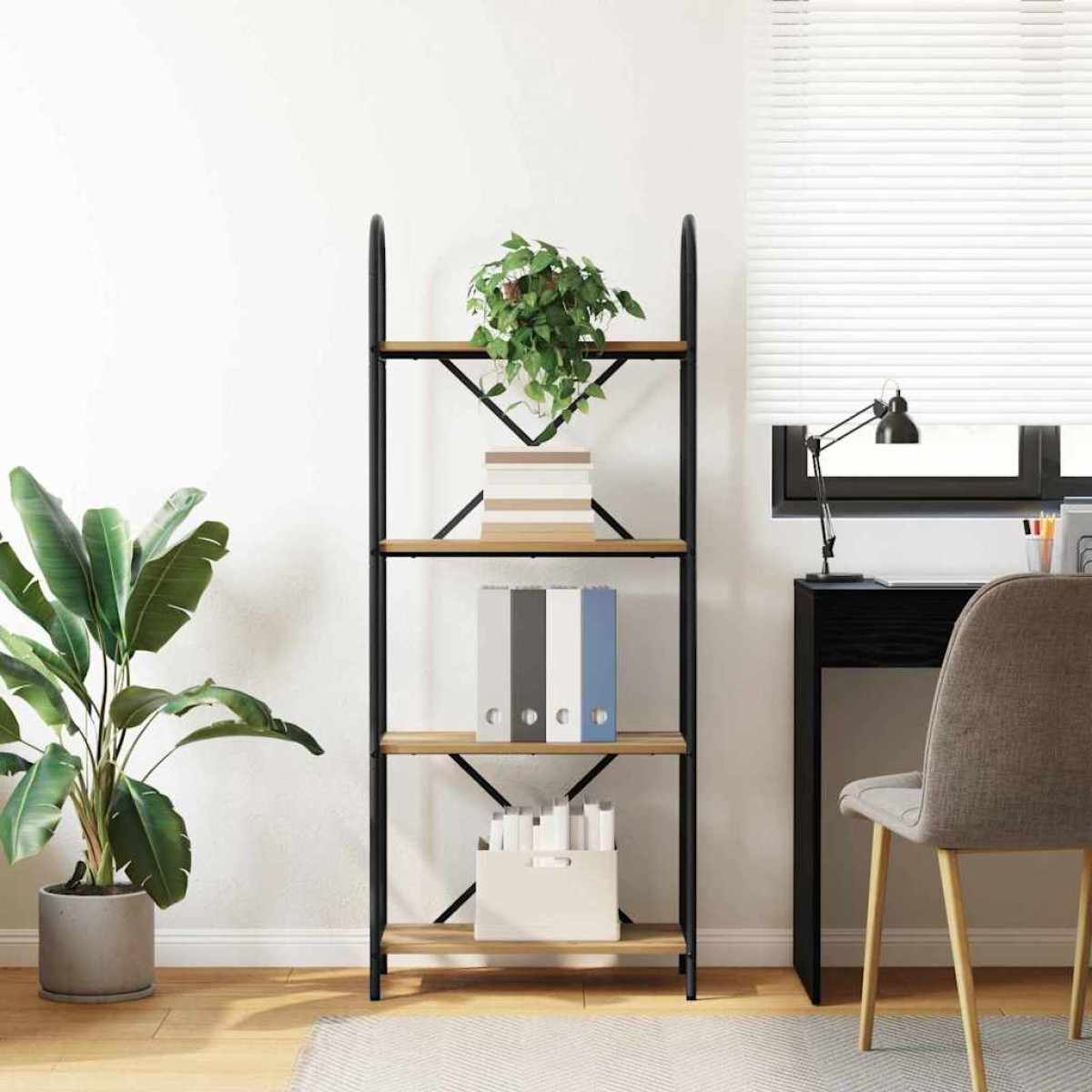 vidaXL Ράφι Βιβλίων 4 επιπέδων 60 x 30 x 146 εκ Επεξεργασμένο ξύλο