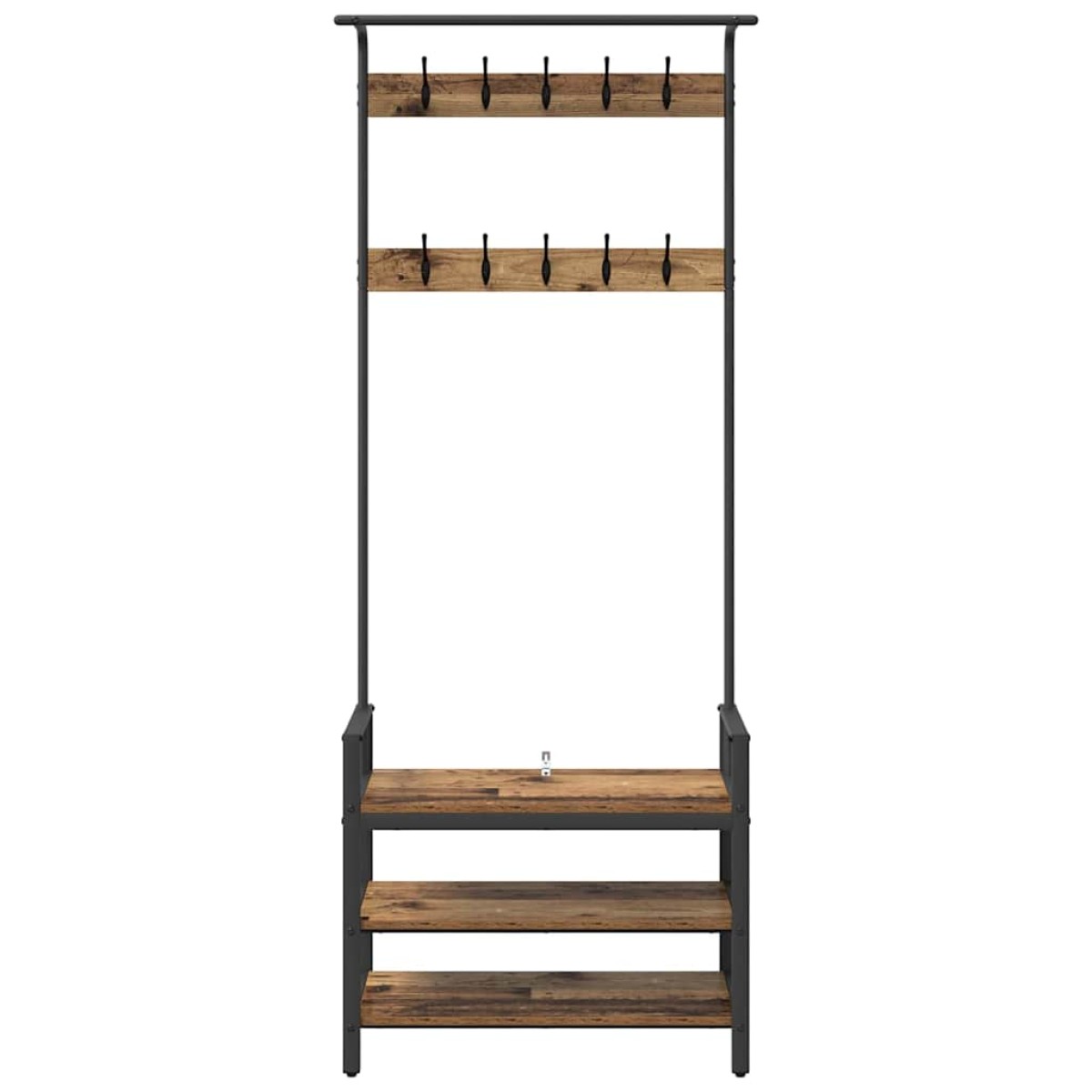 vidaXL Κρεμάστρα Παλαιωμένο ξύλο 75 x 34 x 184 εκ Επεξεργασμένο ξύλο