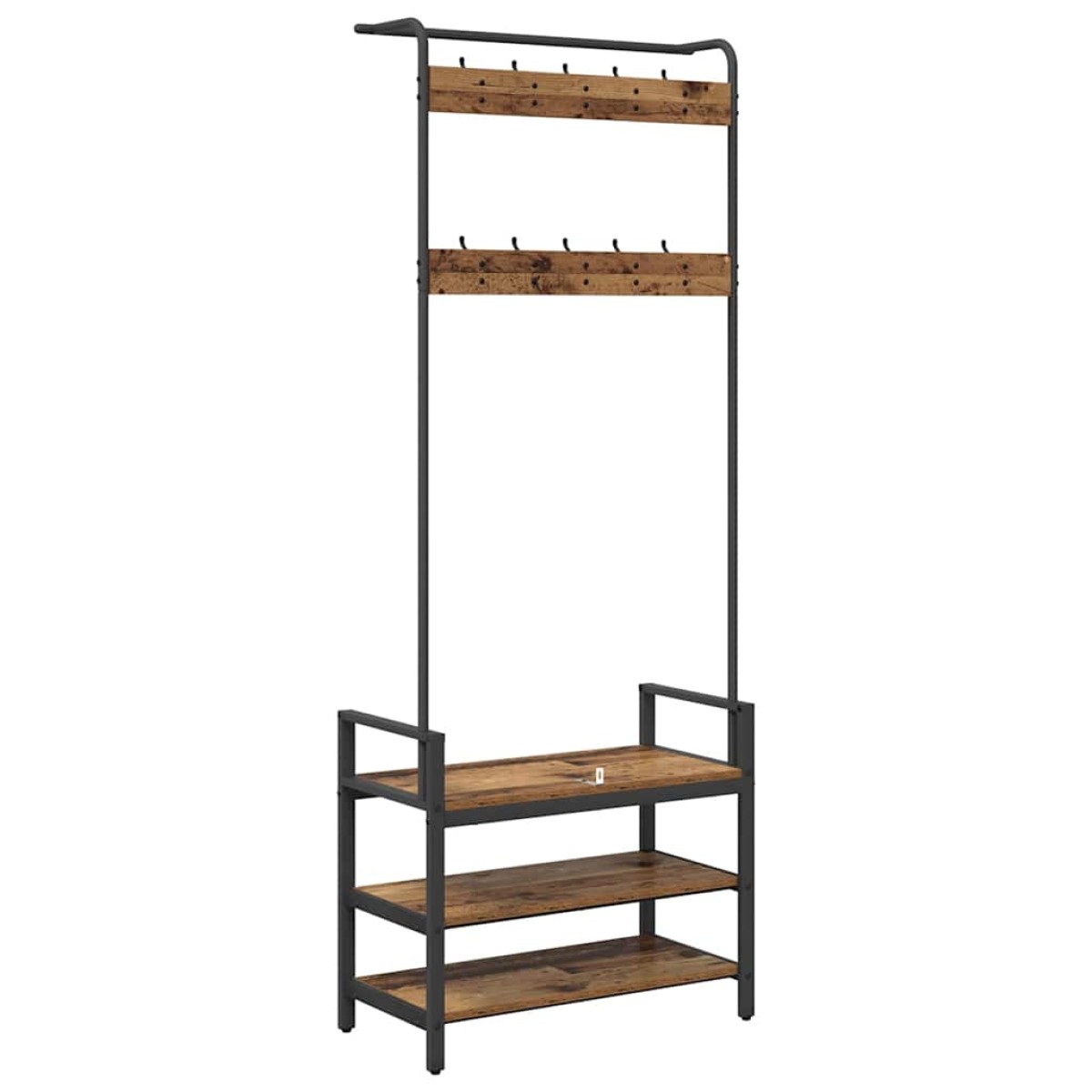 vidaXL Κρεμάστρα Παλαιωμένο ξύλο 75 x 34 x 184 εκ Επεξεργασμένο ξύλο