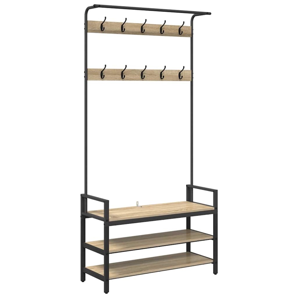 vidaXL Κρεμάστρα Sonoma Δρυς 95 x 34 x 184 εκ Επεξεργασμένο ξύλο