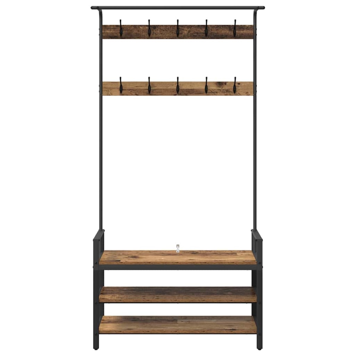 vidaXL Κρεμάστρα Παλαιωμένο ξύλο 95 x 34 x 184 εκ Επεξεργασμένο ξύλο