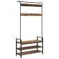 vidaXL Κρεμάστρα Παλαιωμένο ξύλο 95 x 34 x 184 εκ Επεξεργασμένο ξύλο