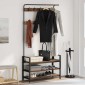 vidaXL Κρεμάστρα Παλαιωμένο ξύλο 95 x 34 x 184 εκ Επεξεργασμένο ξύλο