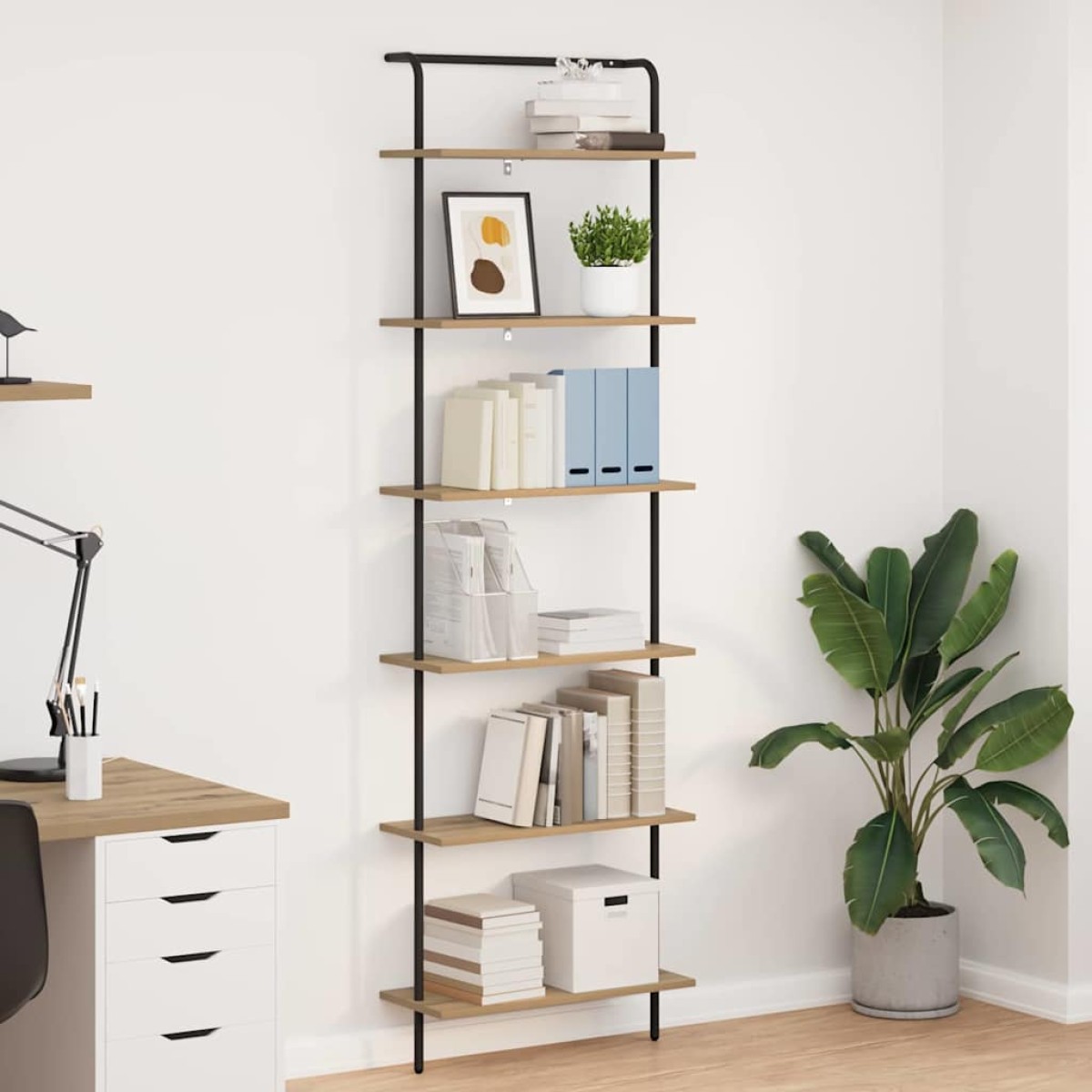 vidaXL Ράφι Βιβλίων 6 επιπέδων 60 x 24 x 203 εκ Επεξεργασμένο ξύλο