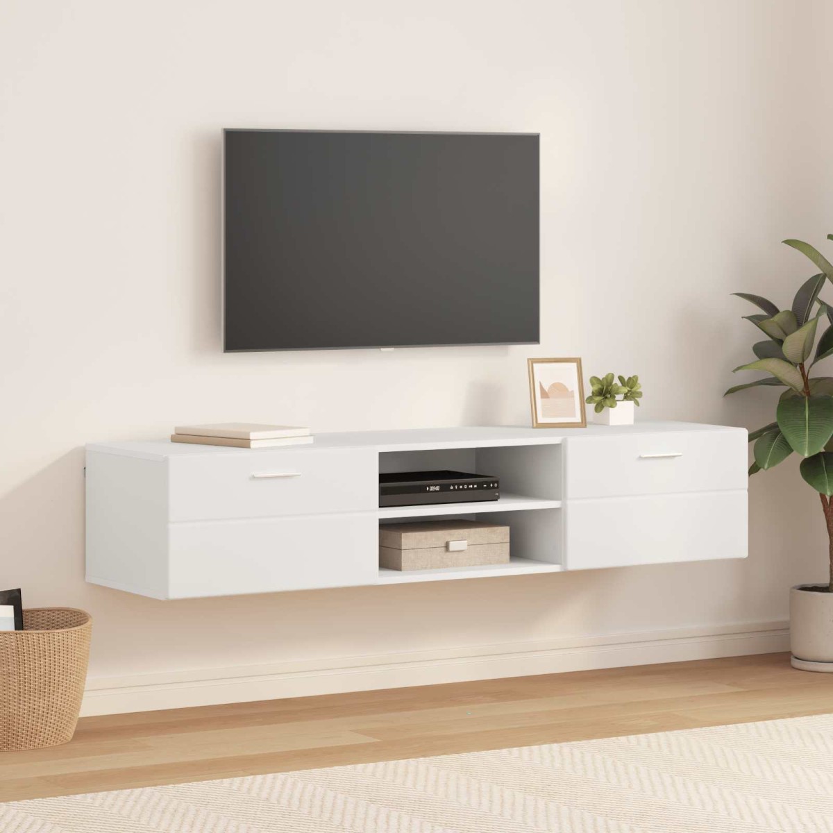vidaXL Ξύλινο Ντουλάπι 150 x 39 x 30 εκ Λευκό Επεξεργασμένο Ξύλο