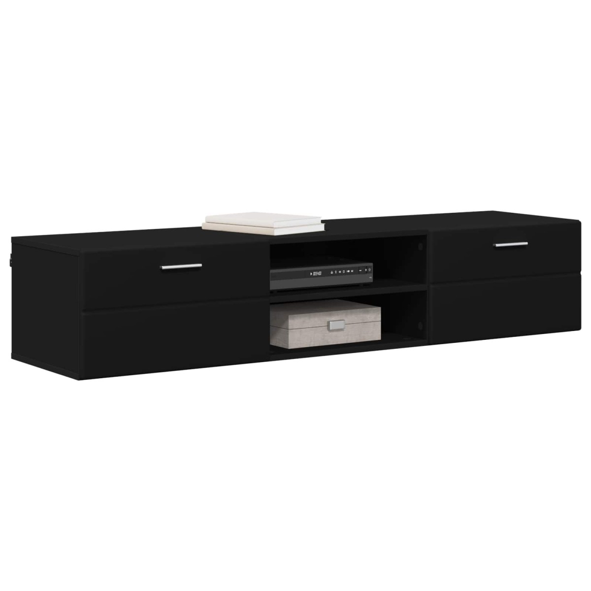 vidaXL Ξύλινο Ντουλάπι 150 x 39 x 30 εκ Μαύρο Επεξεργασμένο Ξύλο