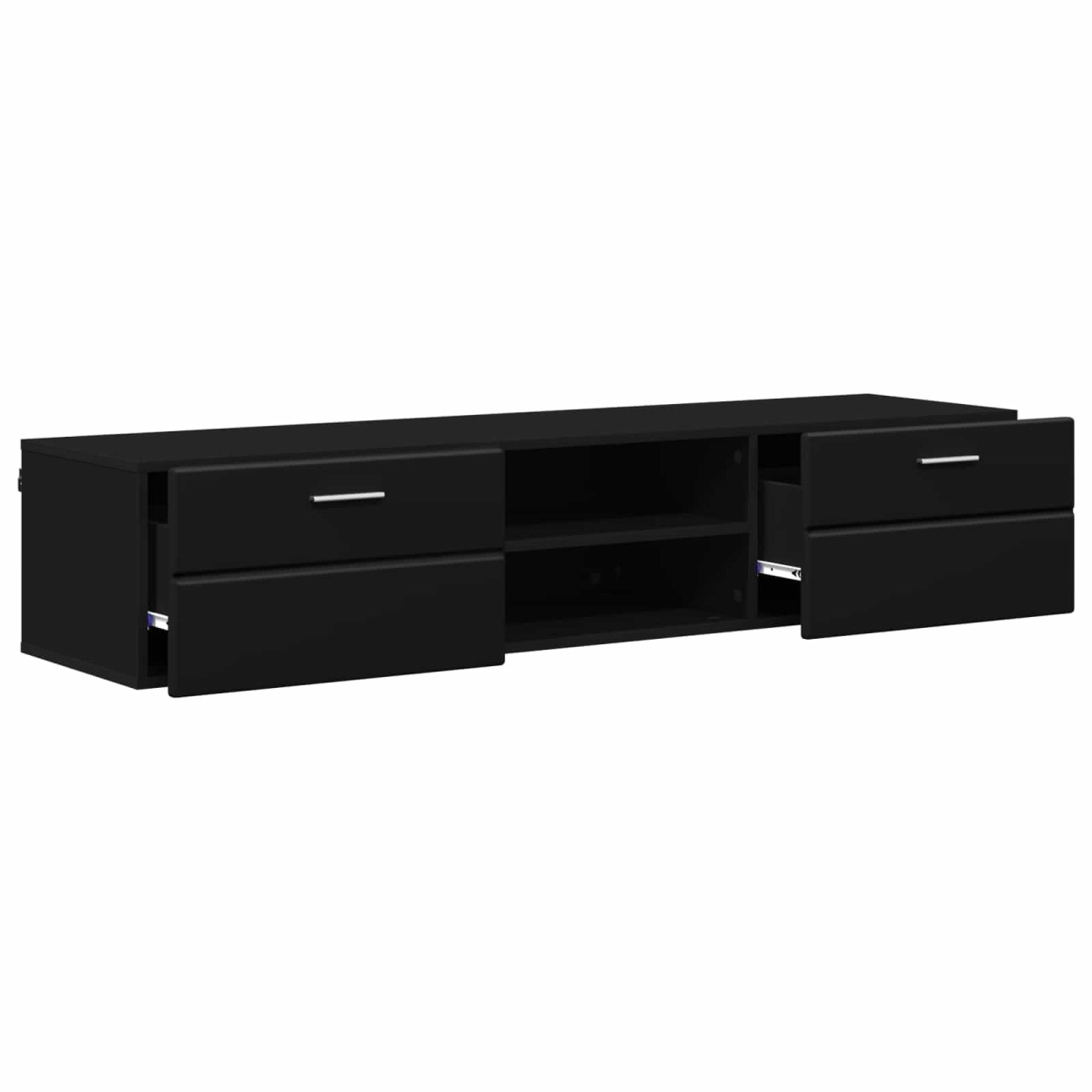 vidaXL Ξύλινο Ντουλάπι 150 x 39 x 30 εκ Μαύρο Επεξεργασμένο Ξύλο