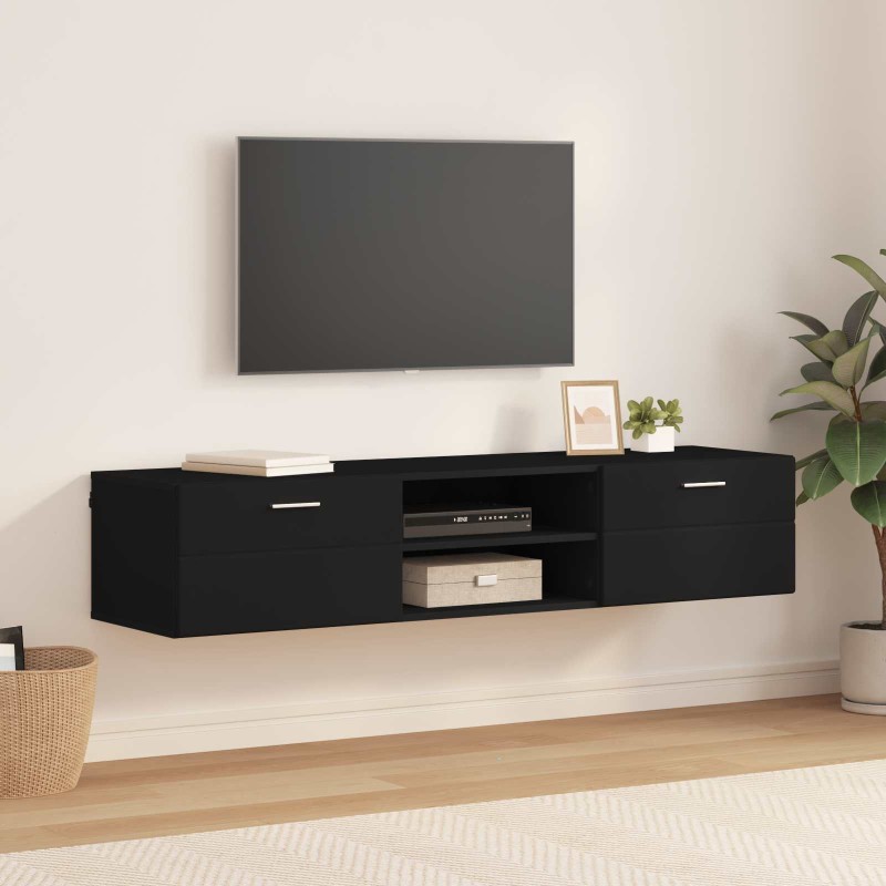 vidaXL Ξύλινο Ντουλάπι 150 x 39 x 30 εκ Μαύρο Επεξεργασμένο Ξύλο