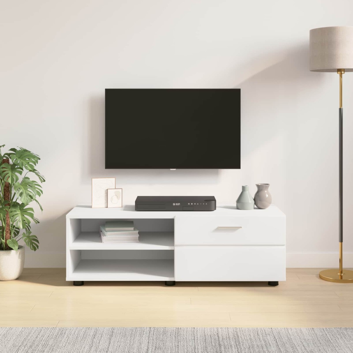 vidaXL Ξύλινο Ντουλάπι 100,5 x 39 x 30 εκ Λευκό Επεξεργασμένο Ξύλο