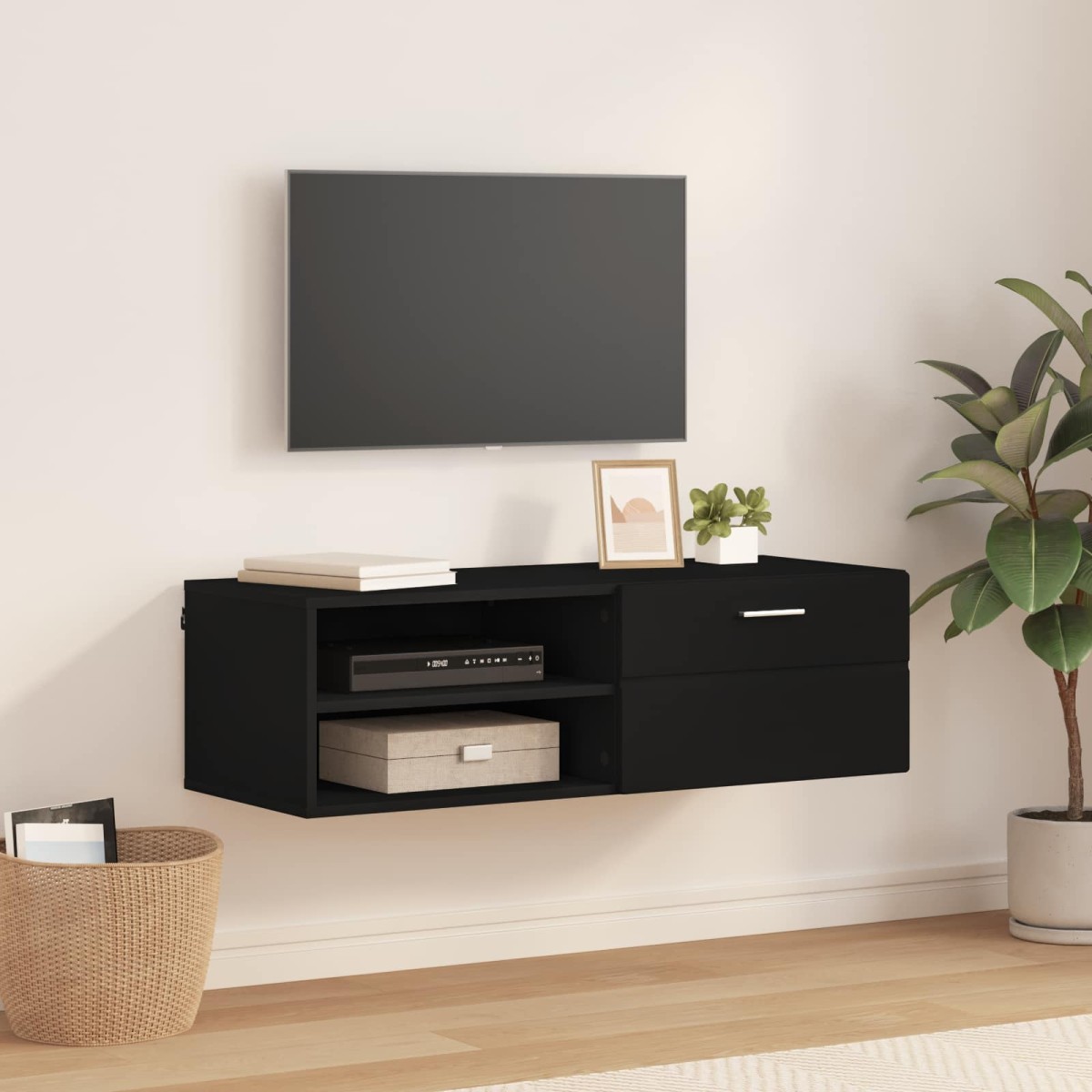 vidaXL Ξύλινο Ντουλάπι 100,5 x 39 x 30 εκ Μαύρο Επεξεργασμένο Ξύλο