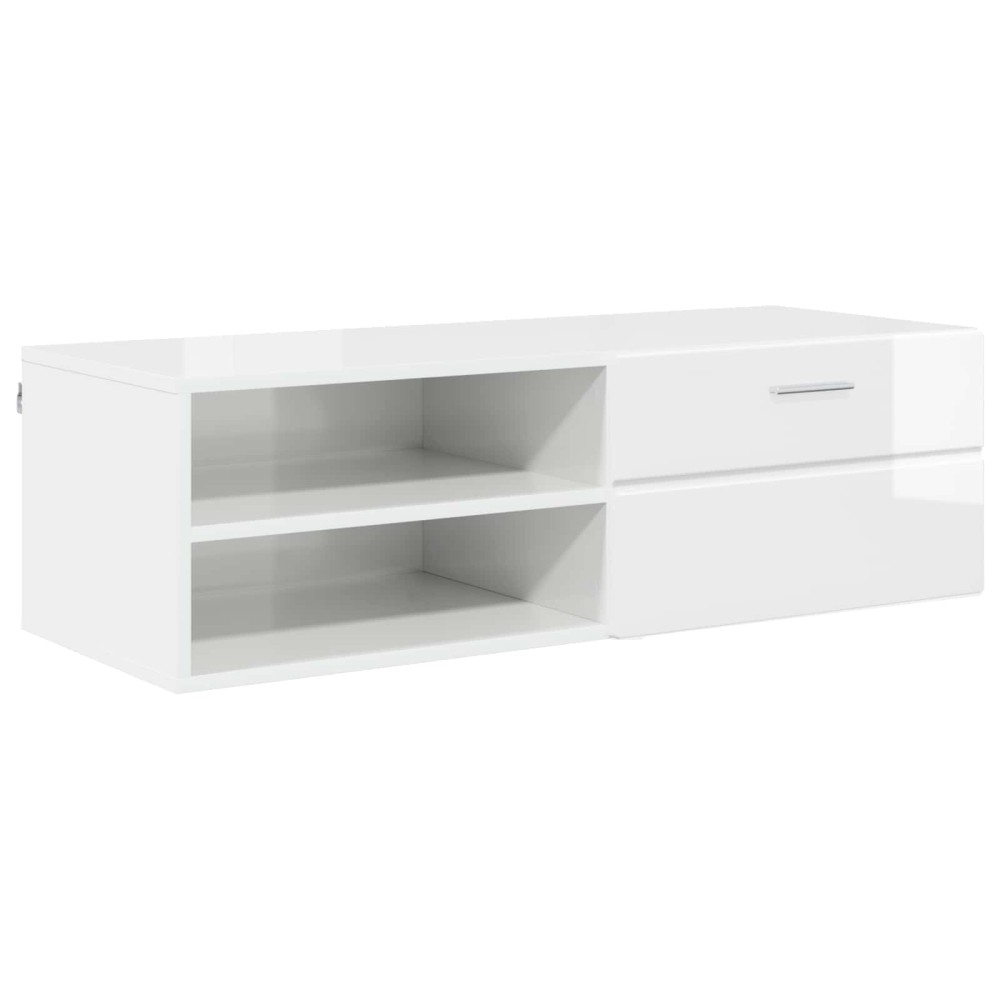 vidaXL Ξύλινο Ντουλάπι 100,5 x 39 x 30 εκ Υψηλής γυαλάδας λευκό