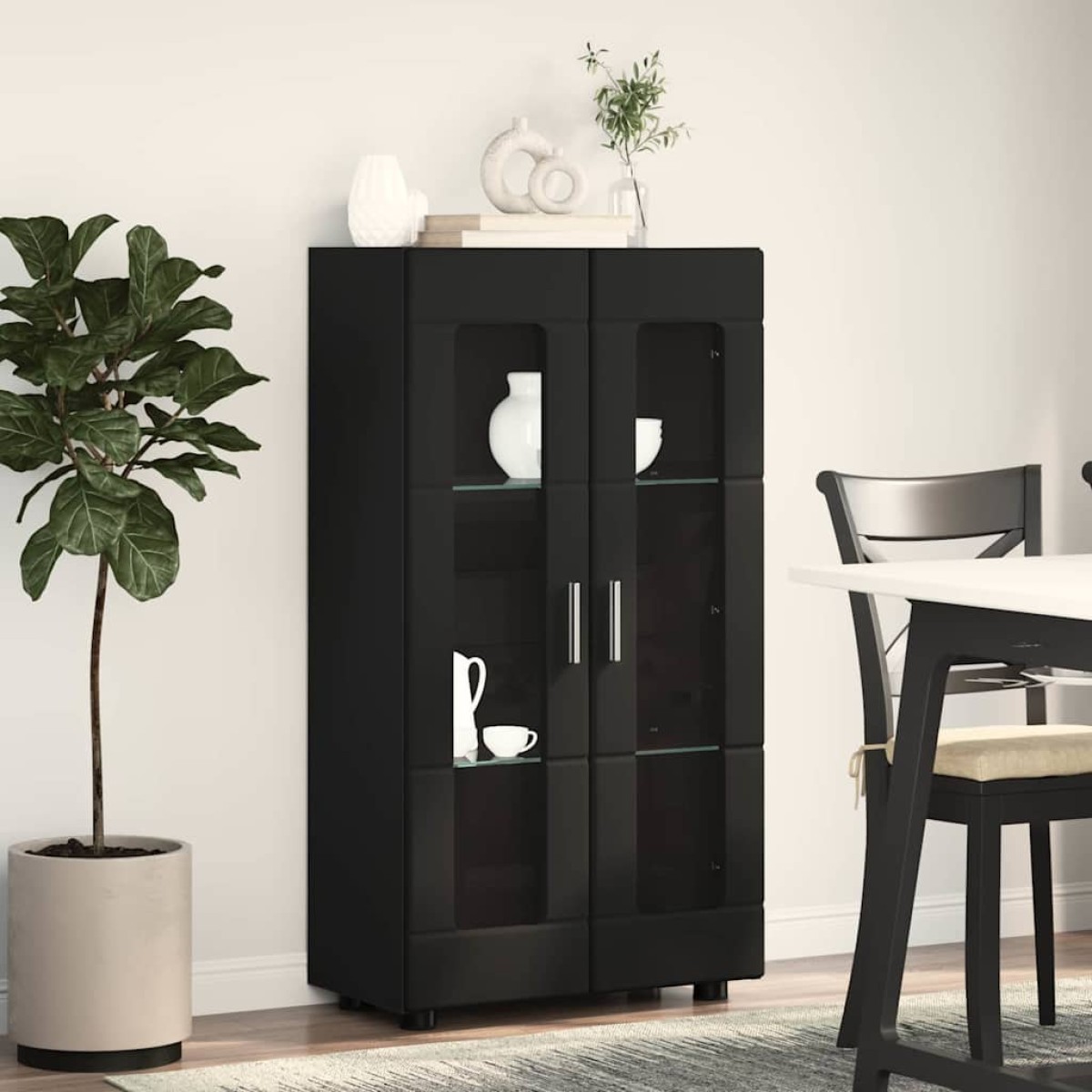 vidaXL Πλαϊνό γραφείο FLORIN 55,5 x 29 x 100 εκ Μαύρο