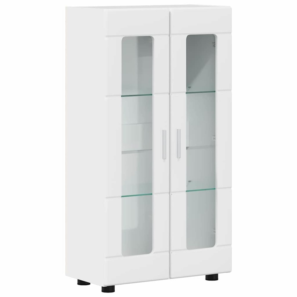 vidaXL Πλαϊνό γραφείο FLORIN 55,5 x 29 x 100 εκ Υψηλής γυαλάδας λευκό