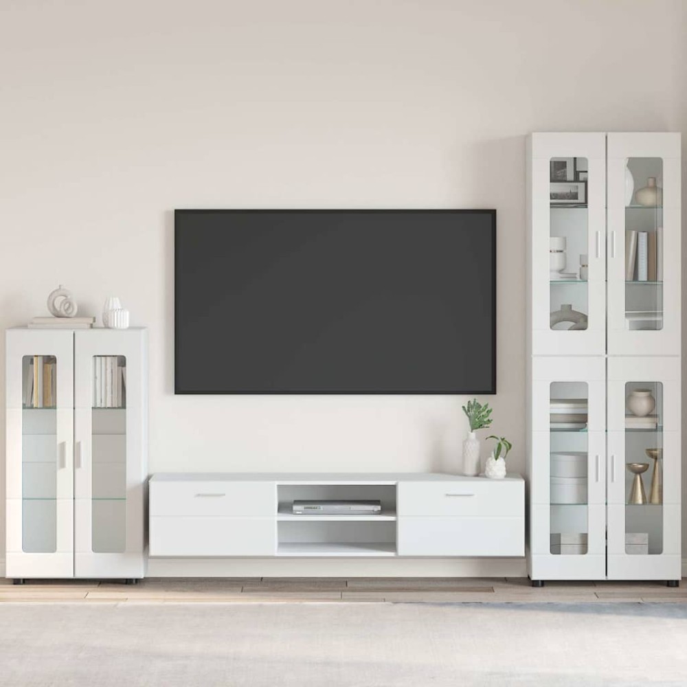 vidaXL Πλαϊνό γραφείο FLORIN 55,5 x 29 x 100 εκ Υψηλής γυαλάδας λευκό