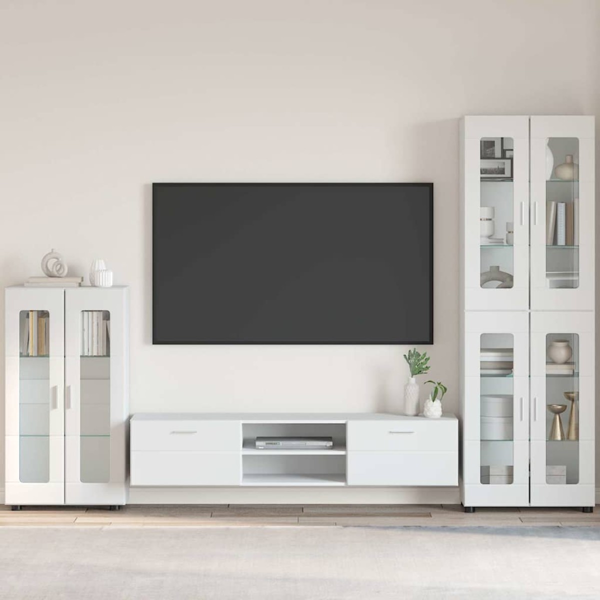 vidaXL Πλαϊνό γραφείο FLORIN 55,5 x 29 x 100 εκ Υψηλής γυαλάδας λευκό