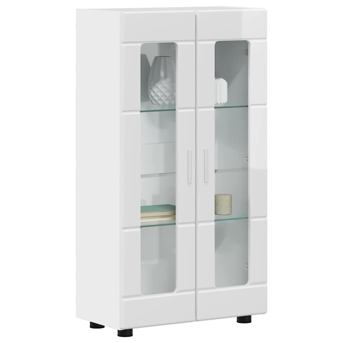 vidaXL Πλαϊνό γραφείο FLORIN 55,5 x 29 x 100 εκ Υψηλής γυαλάδας λευκό
