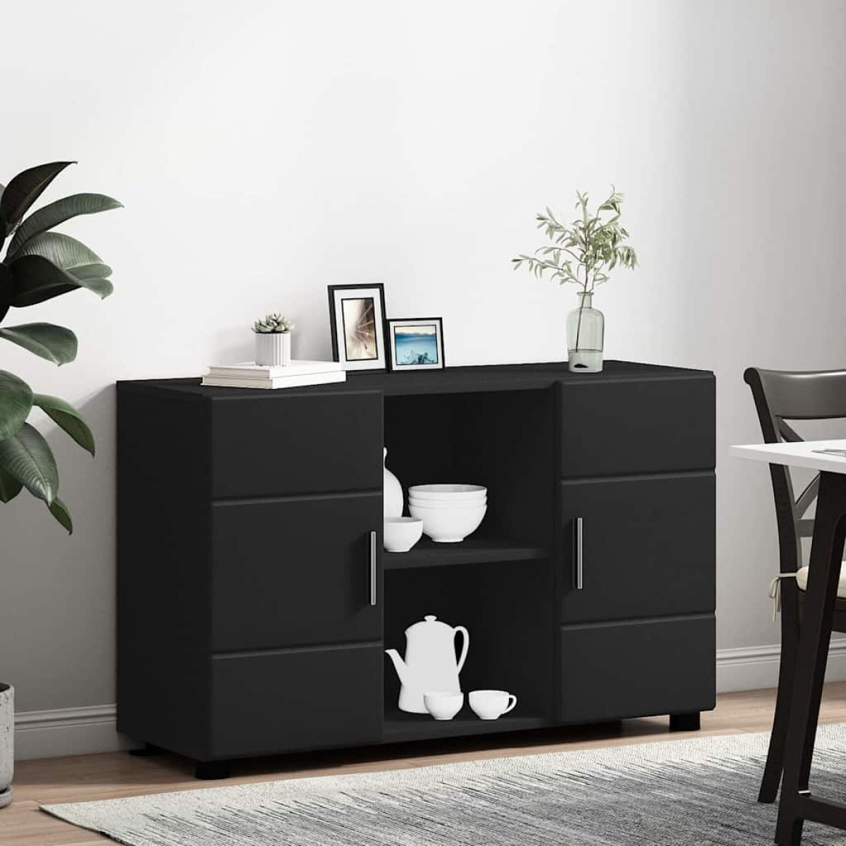 vidaXL Πλαϊνό γραφείο FLORIN 88,5 x 30,5 x 55,5 εκ Μαύρο