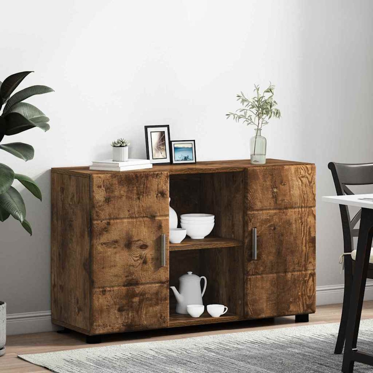 vidaXL Πλαϊνό γραφείο FLORIN 88,5 x 30,5 x 55,5 εκ Καπνιστό Δρύς