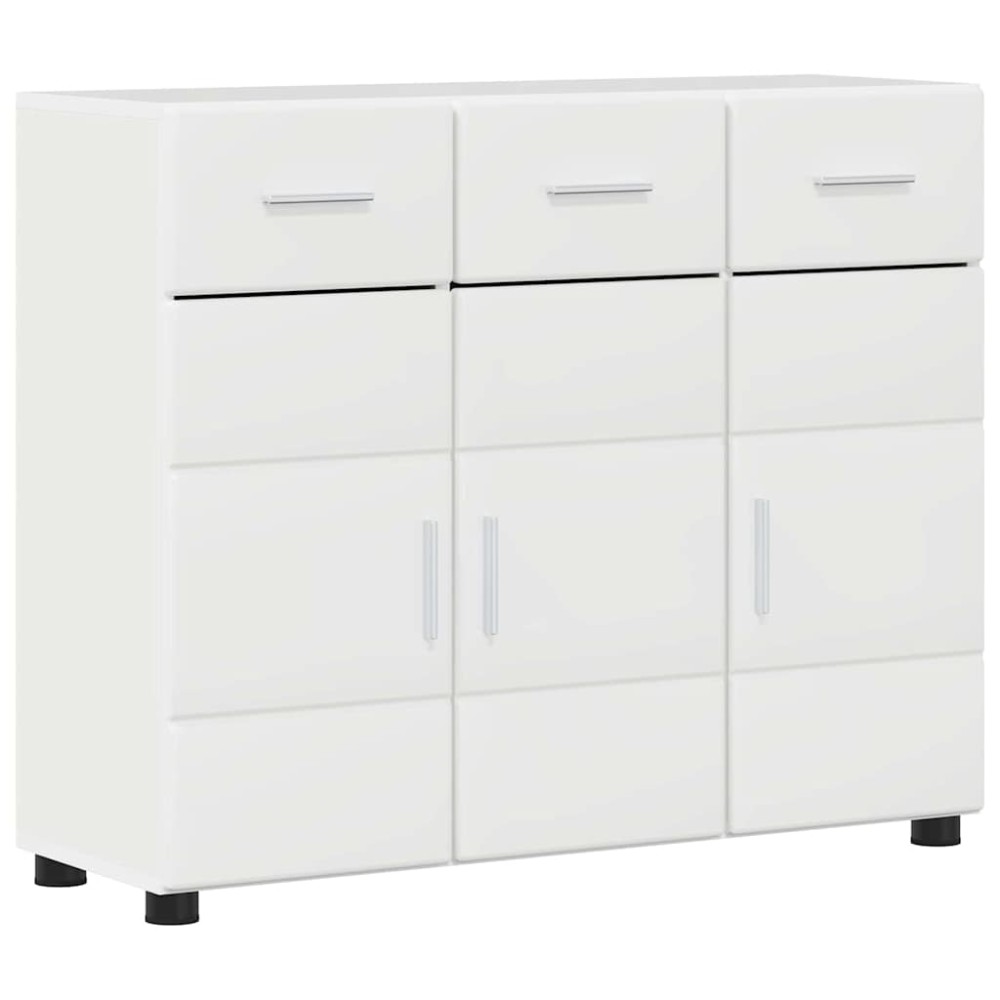 vidaXL Πλαϊνό γραφείο FLORIN 88,5 x 30,5 x 73 εκ Υψηλής γυαλάδας λευκό