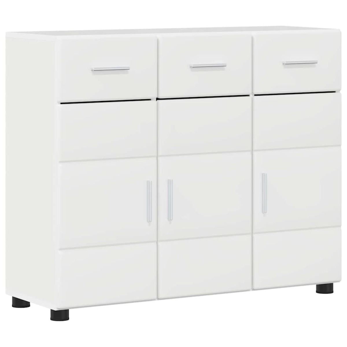 vidaXL Πλαϊνό γραφείο FLORIN 88,5 x 30,5 x 73 εκ Υψηλής γυαλάδας λευκό